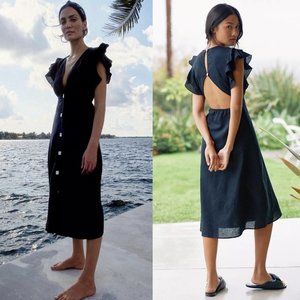 Anthropologie Charlie Holiday Ruffled Cover-Up Midi Dress Size 4 NWOT $109